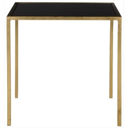 SAFAVIEH Kiley Accent Table Gold And Black Glass Top FOX2525B